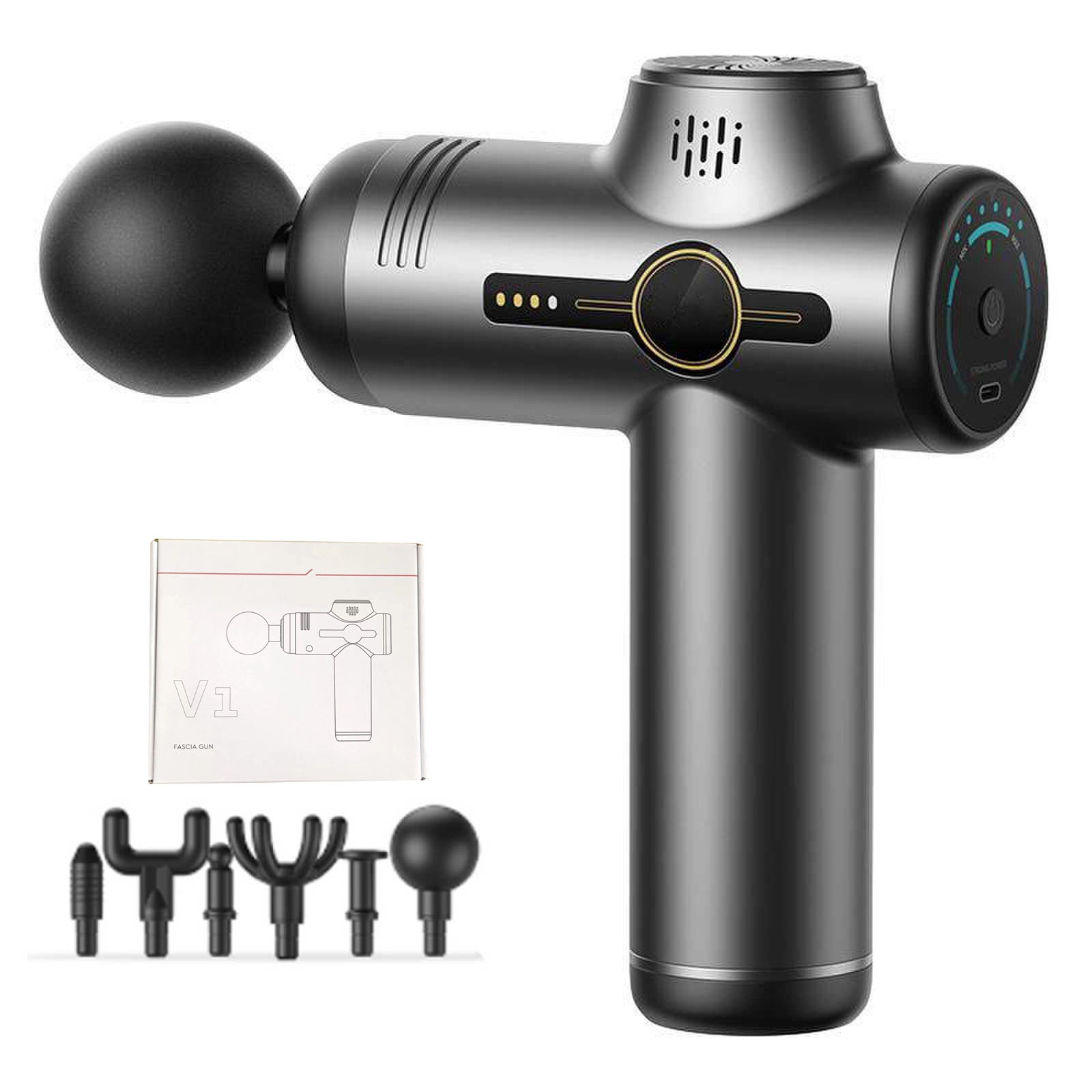 Massage Gun Percussion Deep Tissue - Mini massagepistool, draadloos fascia-pistool, handmassageapparaat, diepteweefselmassager,