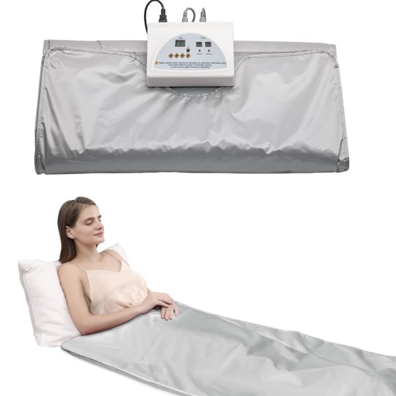 Infrared Sauna Blanket Portable - Sauna-deken met dubbele bediening, waterdichte zilveren