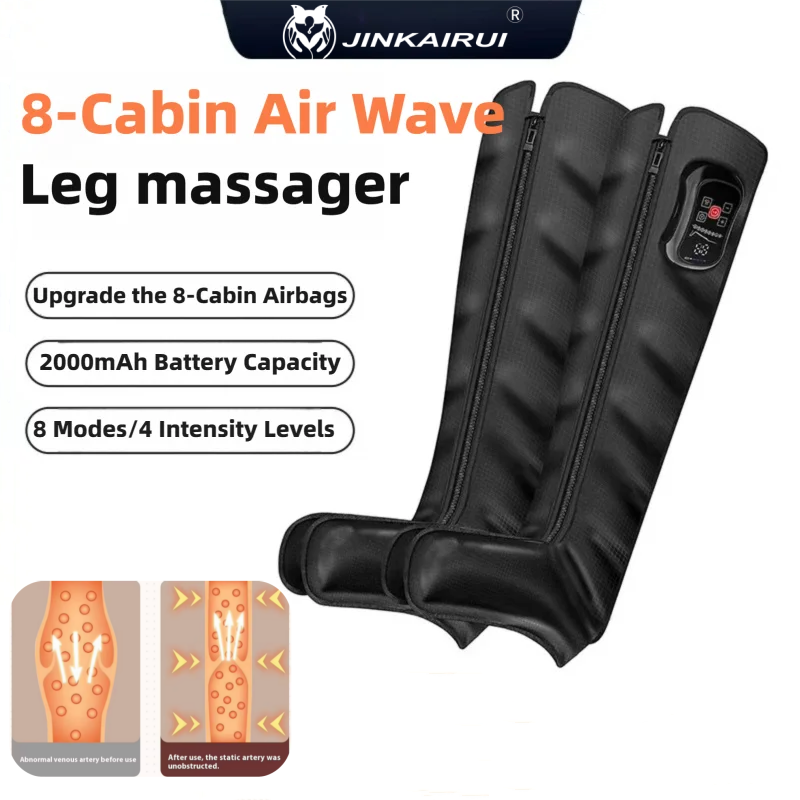 Compression Boots Recovery - Jinkairui Verbeterde 8-kamer luchtzakbeenmassager, verlengde luchtdrukbroek,